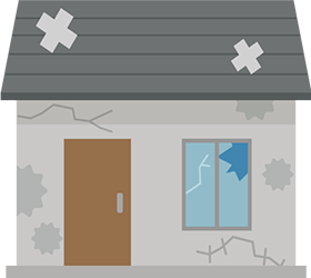 壊れた家イラスト